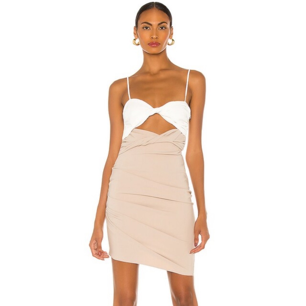 The Bar beige and white dress, size 8